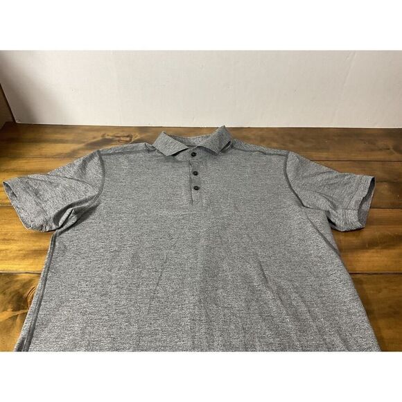 Lululemon Men’s Size 2XL Heathered Gray Polo Short Sleeve Shirt - Picture 4 of 10
